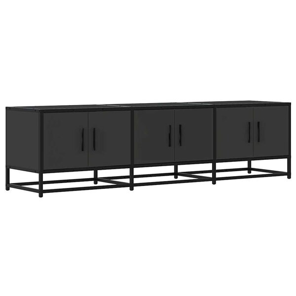 vidaXL Meuble TV noir 150x35x41 cm bois d'ingénierie et métal