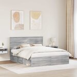 vidaXL Cadre de lit Gris Sonoma 160 x 200 cm Pin massif
