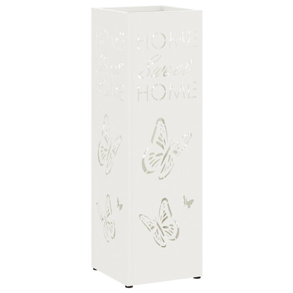 vidaXL Porte-parapluies Blanc Métal Standard Durable Porte-parapluies