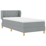 Lit avec sommier tapissier et matelas vidaXL Gris clair 100x200 cm Tissu