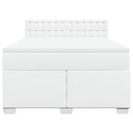 vidaXL Sommier à lattes de lit avec matelas Blanc 160x200cm Similicuir