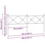 vidaXL Tête de lit de remplacement métal blanc 200 cm