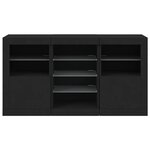 vidaXL Buffet avec lumières LED noir 123x37x67 cm