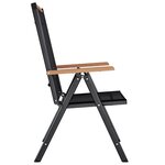 vidaXL Chaises de jardin pliables lot de 4 aluminium et textilène noir