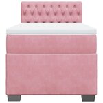 vidaXL Sommier à lattes de lit avec matelas Rose 90x190 cm Velours