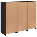 vidaXL Buffets avec lumières LED 3 Pièces noir bois d'ingénierie
