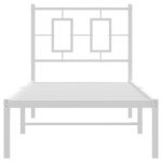 vidaXL Cadre de lit métal sans matelas avec tête de lit blanc 75x190cm