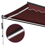 vidaXL Auvent rétractable automatique avec LED bordeaux 350x250 cm