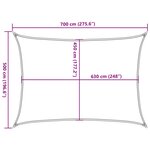 vidaXL Voile d'ombrage 160 g/m² rectangulaire gris clair 5x7 m PEHD