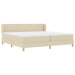 vidaXL Lit à ressort avec matelas Crème 200x200 cm en tissu