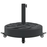 vidaXL Base de parasol avec roues pour mâts Ø38 / 48 mm 27 kg rond