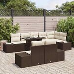 vidaXL Ensemble de canapé de jardin 9 Pièces Marron Poly rotin