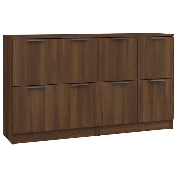 vidaXL Buffets 2 Pièces chêne marron 60x30x70 cm Bois d'ingénierie