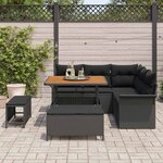 vidaXL Ensemble de canapé de jardin avec coussin 8 Pièces Noir