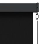 vidaXL Store enrouleur Noir 140 x 250 cm Tissu et Aluminium