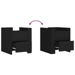 vidaXL Table de chevet noir 45x50x50 cm bois d’ingénierie