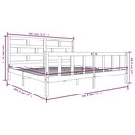 vidaXL Cadre de lit bois de pin massif 180x200 cm super king