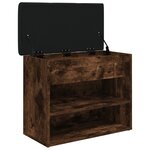 vidaXL Banc à chaussures chêne fumé 62x32x50 cm bois d'ingénierie