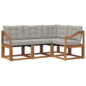 vidaXL Ensemble de canapés d'extérieur 4 pc Gris Naturel et Clair