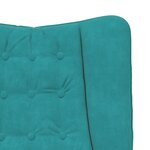 vidaXL Fauteuil Relaxant en Velours Turquoise