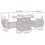 vidaXL Salon de jardin 6 Pièces avec coussins noir résine tressée acacia