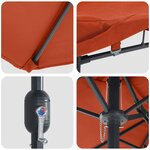 vidaXL Parasol de jardin Couleur terre cuite 385 x 209 x 244 cm tissu
