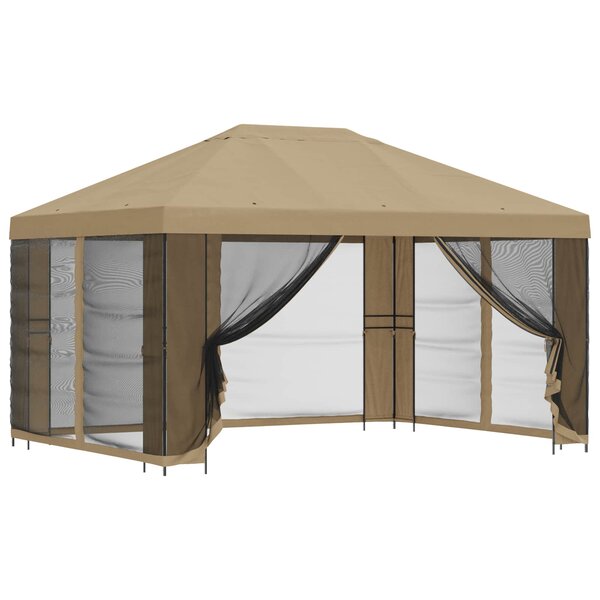 vidaXL Abri de jardin avec parois 4 × 3 m Beige Polyester et Acier