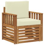 vidaXL Canapé d’extérieur Bois d'acacia massif et polyester Naturel