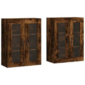 vidaXL Armoires murales 2 Pièces chêne fumé bois d'ingénierie