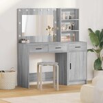 vidaXL Table de Toilette avec tiroir 2 Pièces Gris 78.5 x 41 x 135 cm