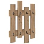 vidaXL Porte-manteau mural chêne artisanal 60 x 3 x 82 cm