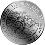 Pièce de monnaie en Palladium 12 Dollars g 0.031 (1/1000 oz) Millésime 2026 D DAY 1/1000 (PRÉCOMMANDE)
