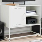 vidaXL Meuble TV blanc 68x39x60 5 cm acier