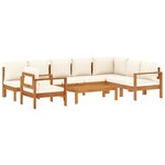 vidaXL Salon de jardin avec coussins 6 Pièces bois d'acacia solide