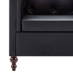 vidaXL Canapé chesterfield à 3 places Revêtement en similicuir Noir