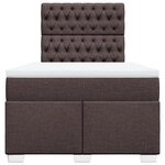 vidaXL Sommier à lattes de lit et matelas marron foncé 120x190cm tissu