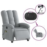 vidaXL Fauteuil de massage inclinable électrique gris clair tissu