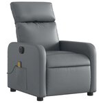 vidaXL Fauteuil de massage inclinable électrique gris similicuir