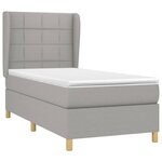vidaXL Sommier à lattes de lit avec matelas Gris clair 80x200 cm Tissu