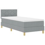 vidaXL Lit à ressorts avec matelas Gris clair 80 x 200 cm tissu