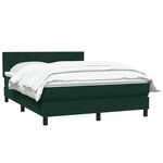 vidaXL Sommier à lattes de lit et matelas vert foncé 160x220cm velours