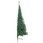 vidaXL Sapin de Noël artificiel moitié avec support vert 240 cm PVC