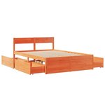 vidaXL Cadre de lit sans matelas cire marron 140x190cm bois pin massif
