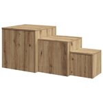 vidaXL Tables d'appoint 3 Pièces vieux bois bois d'ingénierie