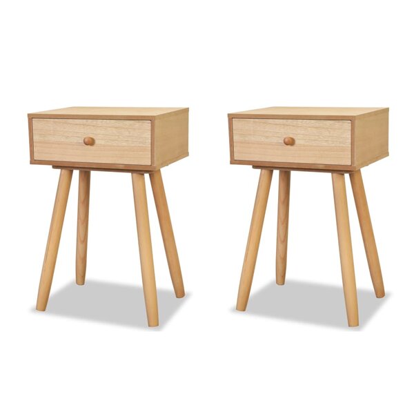 vidaXL Table de chevet 2 Pièces Bois de pin massif 40 x 30 x 61 cm Marron