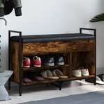 vidaXL Banc à chaussures chêne fumé 85 5x32x57 5 cm bois d'ingénierie