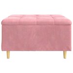 vidaXL Pouf de rangement avec coussin Rose 80 x 80 x 45 cm Velours