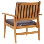 Chaises de jardin vidaXL 2 Pièces avec coussins en bois d'acacia massif