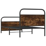 vidaXL Cadre de lit sans matelas 90x190cm chêne fumé bois d'ingénierie