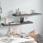 vidaXL Étagère murale flottante 2 Pièces Gris brillant 90x23 5x3 8 cm MDF